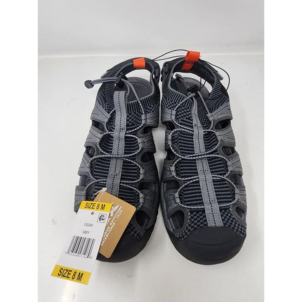 Eddie Bauer Mens Cedar Fisherman Sandals Grey Hiking Outdoor Size 8